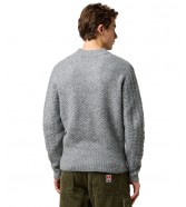 Sweter Wrangler CABLE KNIT SWEATER 112371666 Gray Heather
