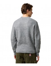 Sweter Wrangler CABLE KNIT SWEATER 112371666 Gray Heather