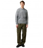 Sweter Wrangler CABLE KNIT SWEATER 112371666 Gray Heather