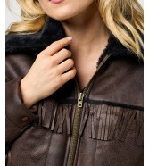 Kurtka Wrangler FRINGE WRANGE JACKET 112371696 Brown Leather