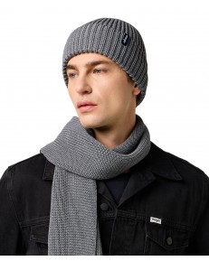 Zestaw Wrangler SCARF BEANIE SET 112372423 Mid Grey Mel