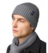 Zestaw Wrangler SCARF BEANIE SET 112372423 Mid Grey Mel