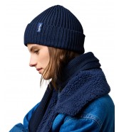 Zestaw Wrangler SCARF BEANIE SET 112372439 Dark Navy