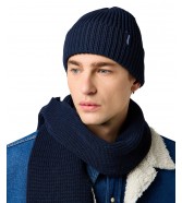 Zestaw Wrangler SCARF BEANIE SET 112372439 Dark Navy