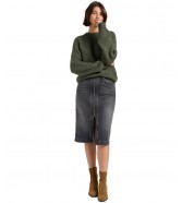 Sweter Lee KNIT SWEATER 112372630 Olive Gray