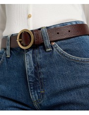 Pasek Lee ROUND BUCKLE BELT 112372928 Dark Brown