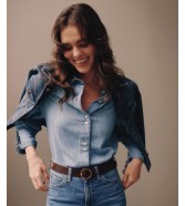 Pasek Lee ROUND BUCKLE BELT 112372928 Dark Brown