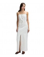 Sukienka Lee MAXI DENIM DRESS 112376937 Powder White
