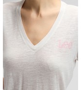 T-shirt Lee V NECK TEE 112377020 Ecru