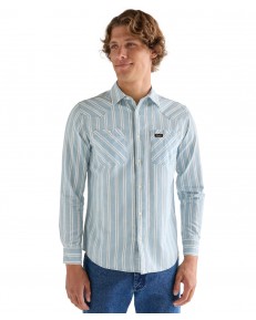Koszula Wrangler CHAMBRAY SHIRT 112378064 Light Stripe