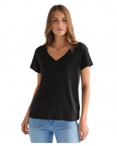 T-shirt Wrangler EASY V NECK 112378067 Black
