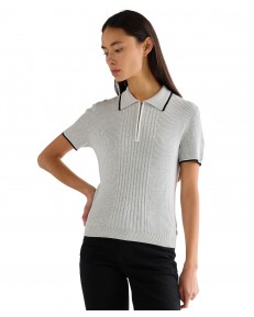 Koszuka Wrangler QUARTER ZIP POLO 112378105 Grey Heather