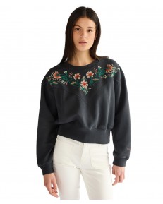 Bluza Wrangler EMBROIDERED SWEAT 112378109 Faded Black