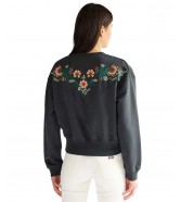 Bluza Wrangler EMBROIDERED SWEAT 112378109 Faded Black