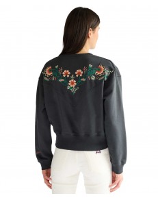 Bluza Wrangler EMBROIDERED SWEAT 112378109 Faded Black