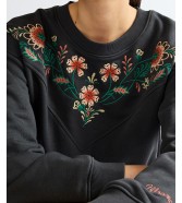 Bluza Wrangler EMBROIDERED SWEAT 112378109 Faded Black