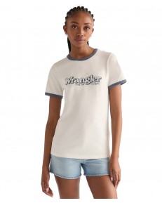 T-shirt Wrangler RINGER TEE 112378326 Worn White