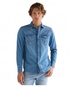 Koszula Wrangler WESTERN SHIRT 112378393 Mid Light Wash