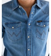 Koszula Wrangler WESTERN SHIRT 112378393 Mid Light Wash