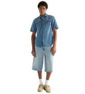 Koszula Wrangler SS WESTERN SHIRT 112378394 Mid Light Wash