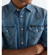 Koszula Wrangler SS WESTERN SHIRT 112378394 Mid Light Wash