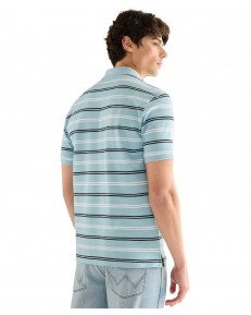 Koszulka Wrangler STRIPE POLO SHIRT 112378536 Forget Me Not