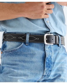 Pasek Wrangler WESTERN STITCH BELT 112378836 Black