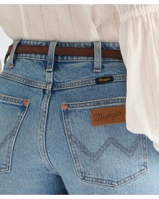 Pasek Wrangler THIN WESTERN BELT 112378840 Brown Suede