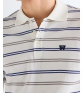 Koszulka Wrangler STRIPE POLO SHIRT 112378958 Worn White