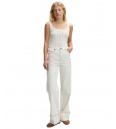 Koszulka Lee SLIM KNITTED TANK 112379275 Ecru