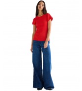 T-shirt Wrangler CAPPED RIB SHIRT 112380151 Flame Scarlet