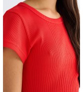 T-shirt Wrangler CAPPED RIB SHIRT 112380151 Flame Scarlet