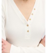 Koszulka Lee LS WAFFLE HENLEY 112385665 Ecru