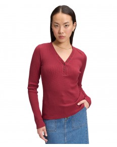 Koszulka Lee LS WAFFLE HENLEY 112385666 Tibetan Red