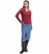 Koszulka Lee LS WAFFLE HENLEY 112385666 Tibetan Red