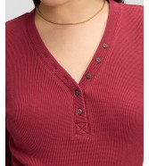 Koszulka Lee LS WAFFLE HENLEY 112385666 Tibetan Red