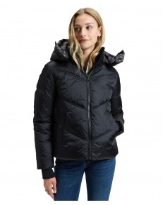 Kurtka Lee SHORT HOODED PUFFER 112386185 Black