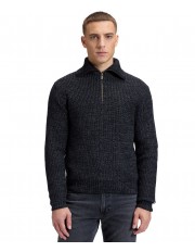 Sweter Lee MOCK NECK ZIP 112386618 Black Grey Heather