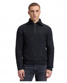Sweter Lee MOCK NECK ZIP 112386618 Black Grey Heather