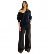 Sweter Wrangler V NECK CABLE KNIT 112386762 Dark Sapphire