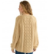 Sweter Wrangler V NECK CABLE KNIT 112386763 Oatmeal