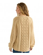 Sweter Wrangler V NECK CABLE KNIT 112386763 Oatmeal