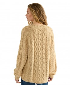 Sweter Wrangler V NECK CABLE KNIT 112386763 Oatmeal