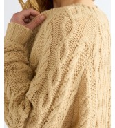 Sweter Wrangler V NECK CABLE KNIT 112386763 Oatmeal