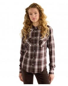 Koszula Wrangler WESTERN SHIRT 112386787 Chocolate Torte