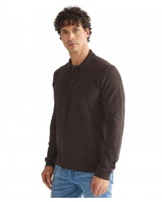 Koszulka Wrangler LS POLO SHIRT 112386872 Chocolate Torte