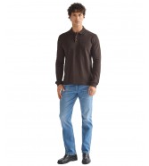 Koszulka Wrangler LS POLO SHIRT 112386872 Chocolate Torte