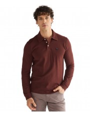 Koszulka Wrangler LS POLO SHIRT 112386984 Bitter Chocolate