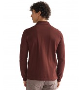 Koszulka Wrangler LS POLO SHIRT 112386984 Bitter Chocolate