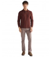 Koszulka Wrangler LS POLO SHIRT 112386984 Bitter Chocolate